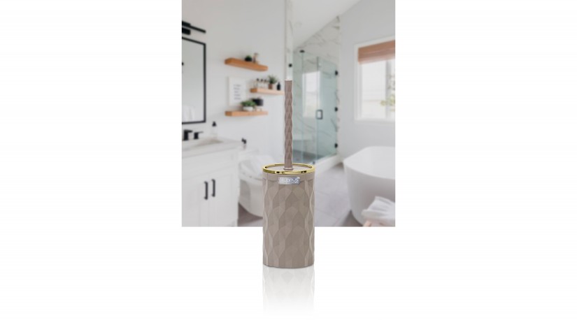 Diamond Toilet Brush & Holder - Gold