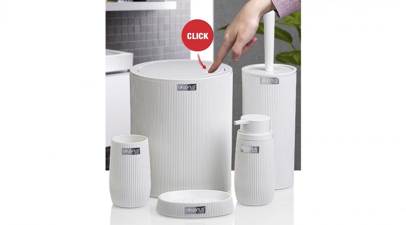 Bella Bathroom Set (5 Pcs) - White