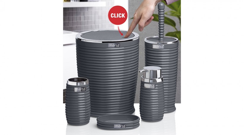 Elegance Bathroom Set (5 Pcs) Chrome - Anthracite