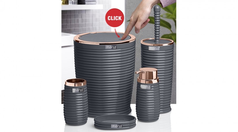 Elegance Bathroom Set (5 Pcs) Rose - Anthracite