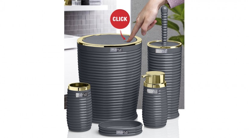 Elegance Bathroom Set (5 Pcs) Gold - Anthracite
