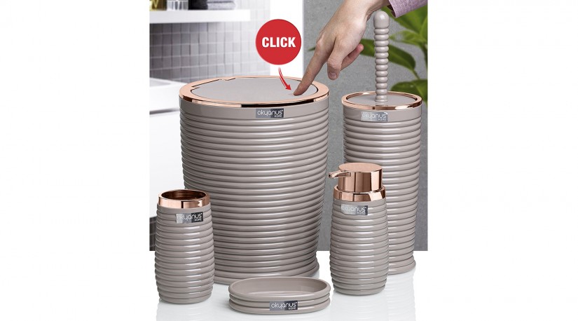 Elegance Bathroom Set (5 Pcs) Rose - Brown