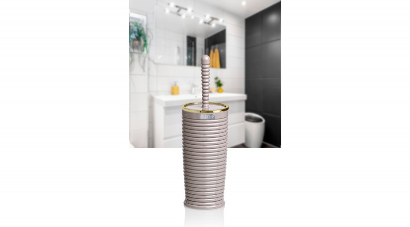 Elegance Toilet Brush &  Holder Stone  - Gold