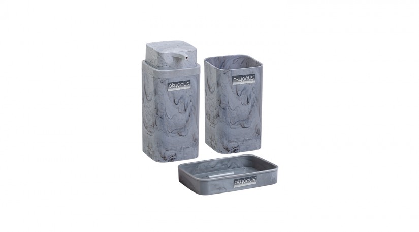 Square Marble Bathroom Set (3 Pcs)