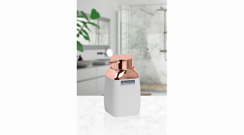 Striped Square Soap  Dispenser - Rose