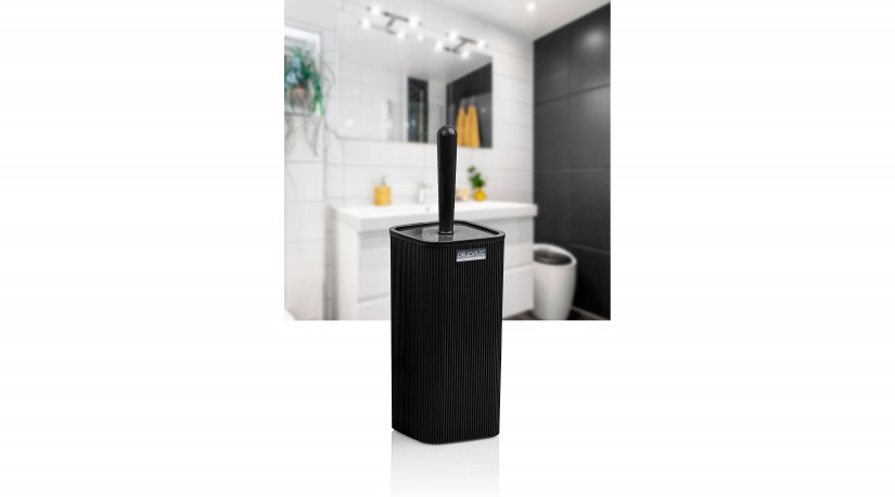 Striped Square Toilet Brush & Holder