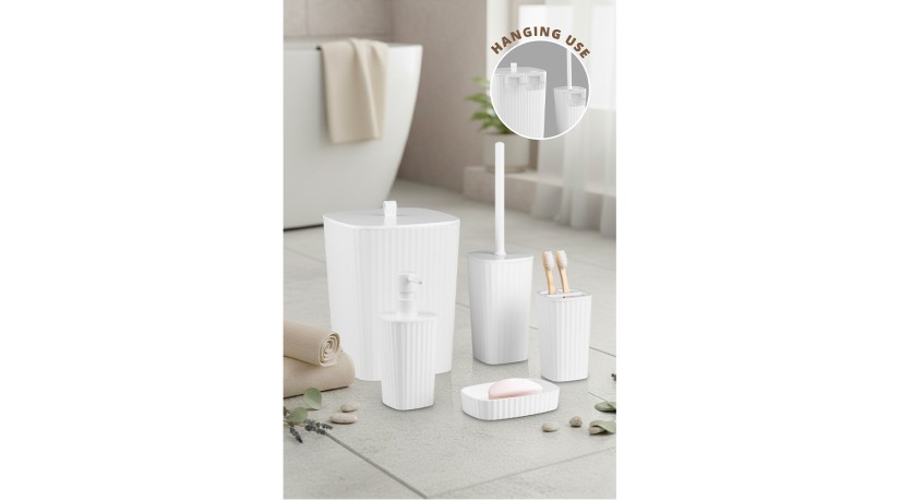 Safir Bathroom Set (5 pcs) / White