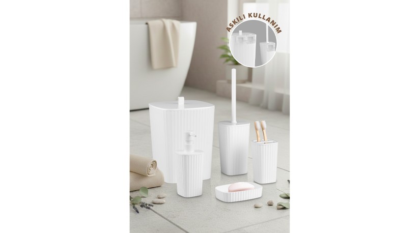 Safir Bathroom Set (5 pcs) / White