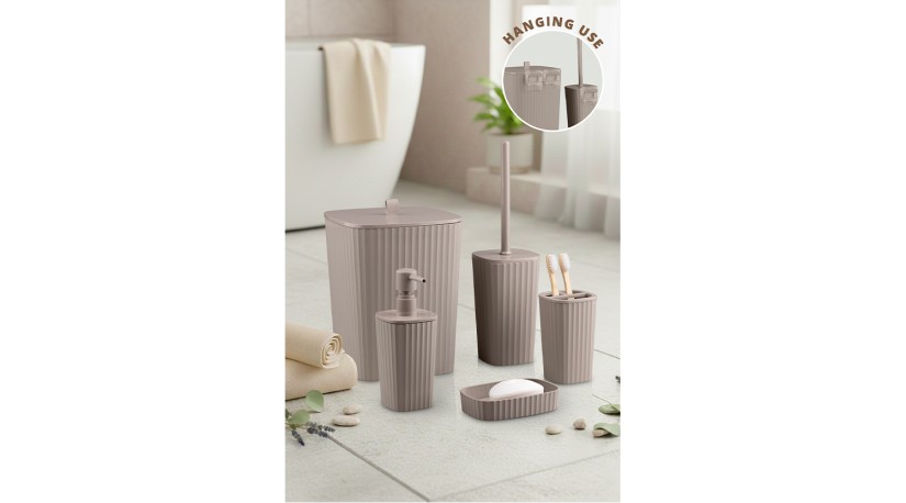 Safir Bathroom Set (5 pcs) / Brown