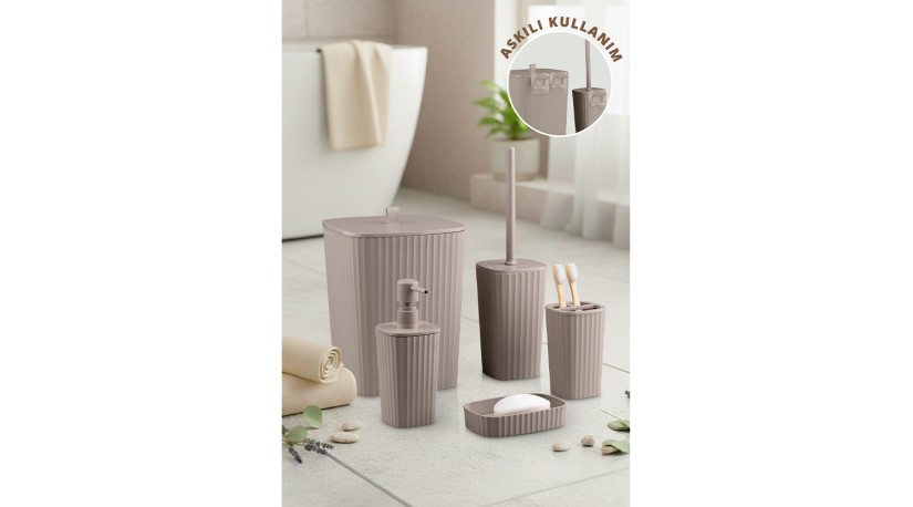 Safir Bathroom Set (5 pcs) / Brown