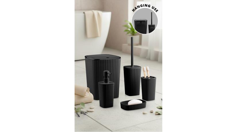 Safir Bathroom Set (5 pcs) / Black