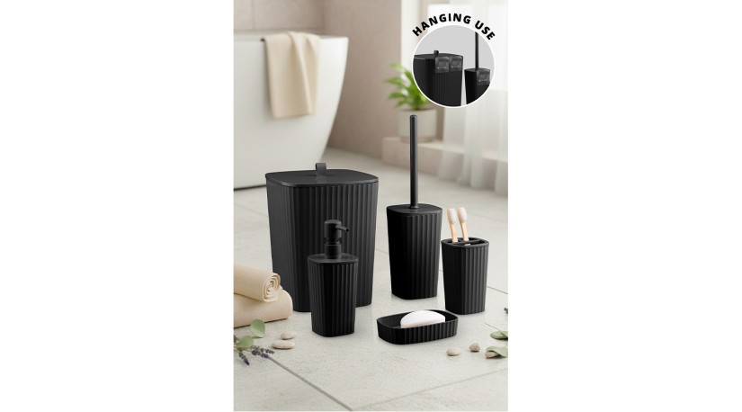 Safir Bathroom Set (5 pcs) / Black