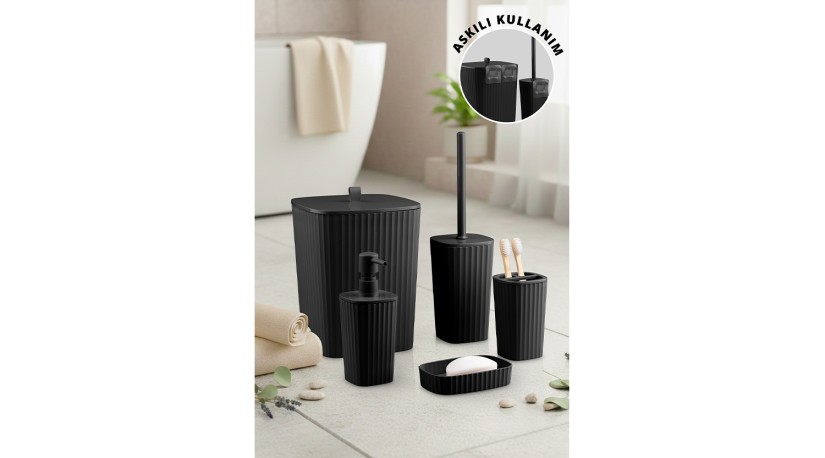 Safir Bathroom Set (5 pcs) / Black