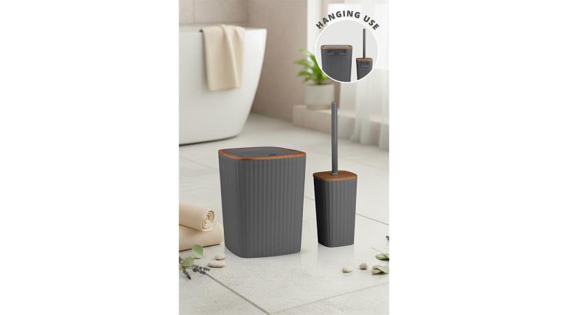 Safir Bathroom Set 2 Pcs  / Wooden-Anthracite