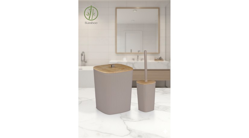 Safir Bathroom Set 2 Pcs / Bamboo / Brown