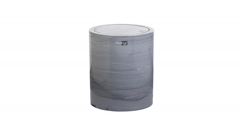 Round Marble Trash Can