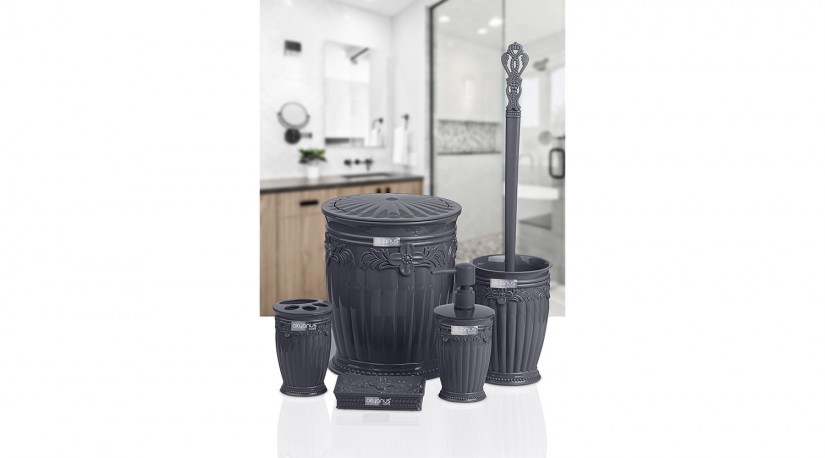 Sultan Bathroom Set (5 Pcs) - Anthracite