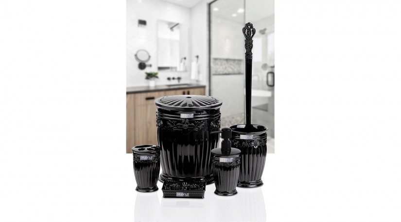 Sultan Bathroom Set (5 Pcs) - Black