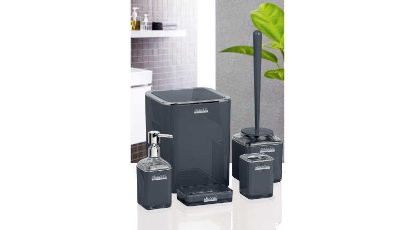 Square Bathroom Set (5 Pcs) - Anthracite