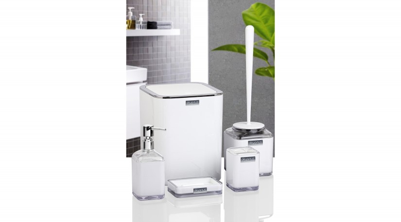 Square Bathroom Set (5 Pcs) - White