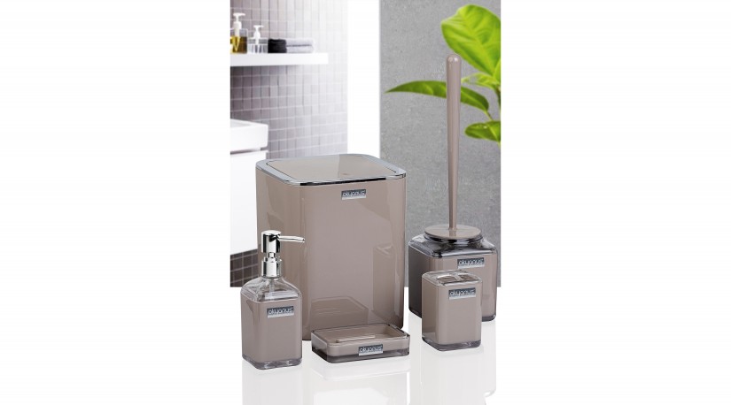 Square Bathroom Set (5 Pcs) - Brown