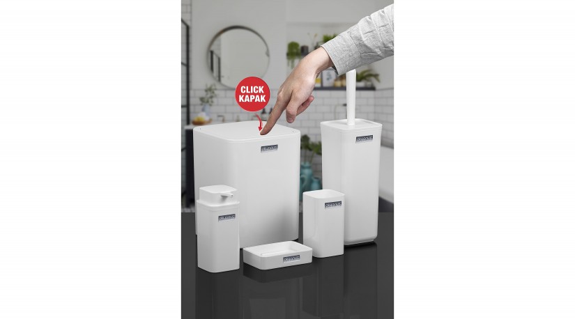 Square Bathroom Set (5 Pcs) - White