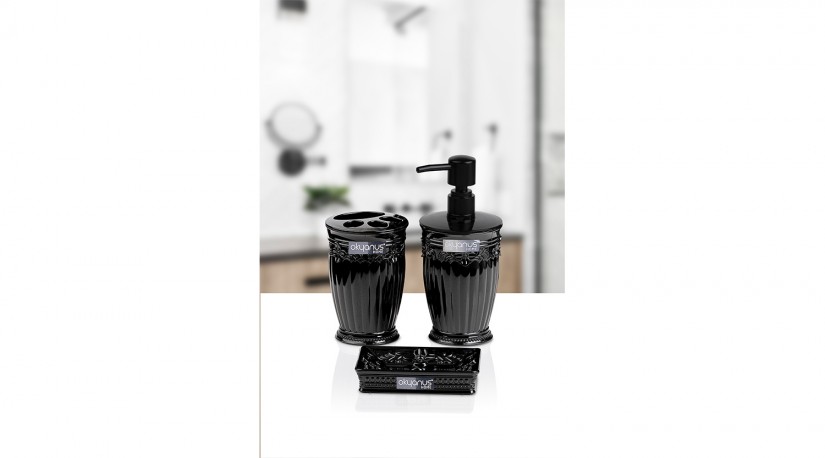 Sultan Bathroom Set (3 Pcs) - Black