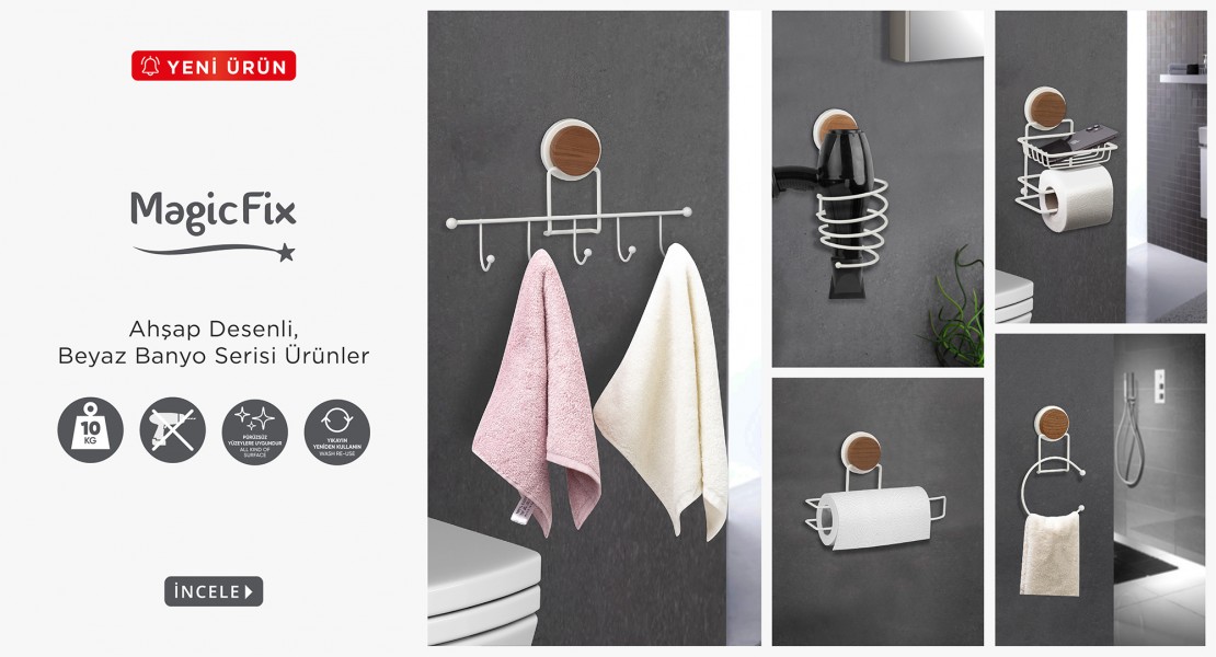 AHŞAP DESENLİ BEYAZ BANYO SERİSİ ÜRÜNLER