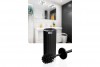 Çizgili Yuvarlak Tuvalet Fırçası Siyah - Krom