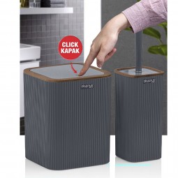 Stella 2’li Banyo Seti Ahşap - Antrasit