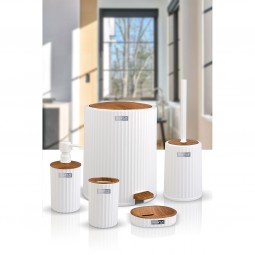 Coliseum 5'li Banyo Seti / Ahşap - Beyaz