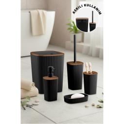Safir 5'Li Banyo Seti / Ahşap / Siyah