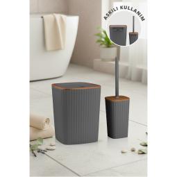 Safir 2'Li Banyo Seti  / Ahşap - Antrasit