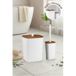 Safir 2'Li Banyo Seti  / Ahşap - Beyaz