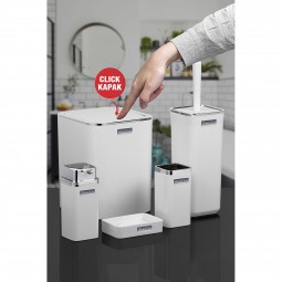 Kare 5’li Banyo Seti Krom - Beyaz