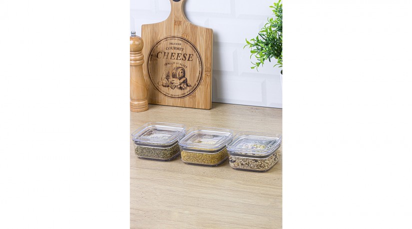 Pratik Erzak Kavanozu Kare 3’lü Set No:1 250 ML