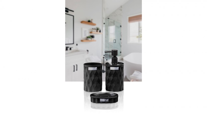 Diamond 3’lü Banyo Seti - Siyah